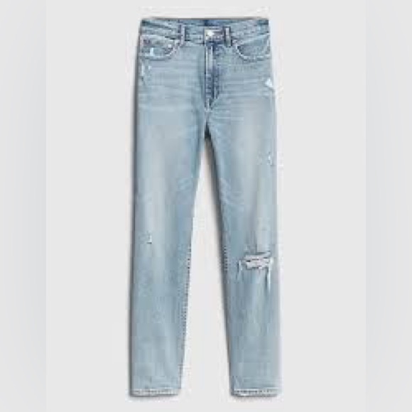 NWOT GAP High Rise Distressed Cigarette Jeans Secret Smoothing Pockets Womens 27 - Picture 2 of 14